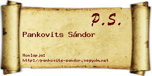 Pankovits Sándor névjegykártya