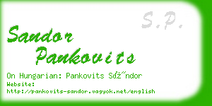 sandor pankovits business card